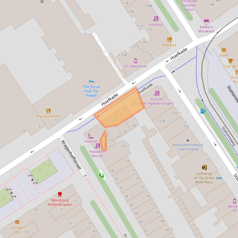 Kaart van postcodegebied 2526BZ.