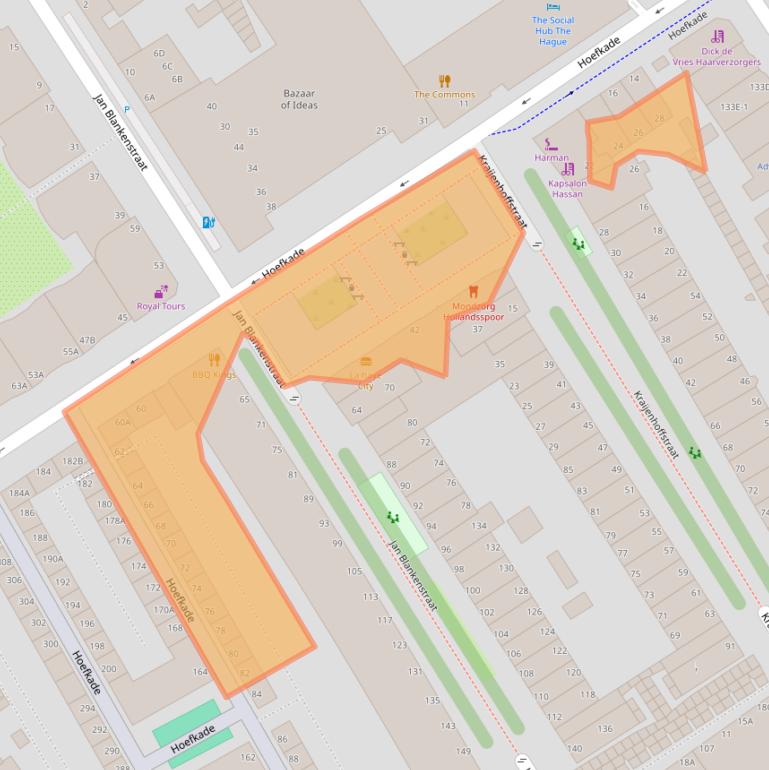 Kaart van postcodegebied 2526CA.