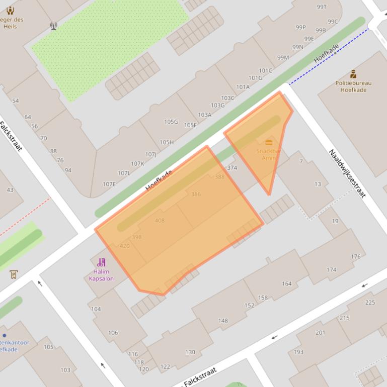 Kaart van postcodegebied 2526CJ.