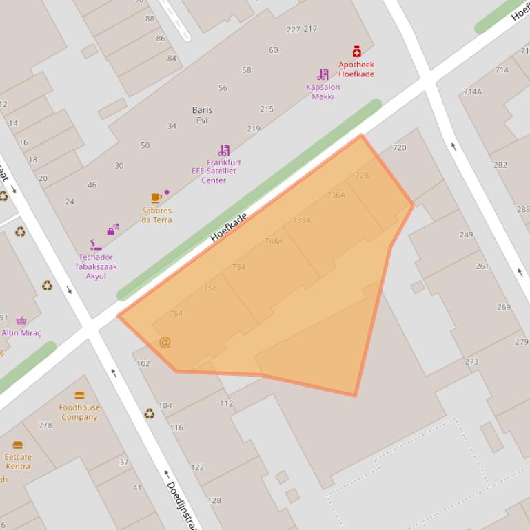 Kaart van postcodegebied 2526CS.