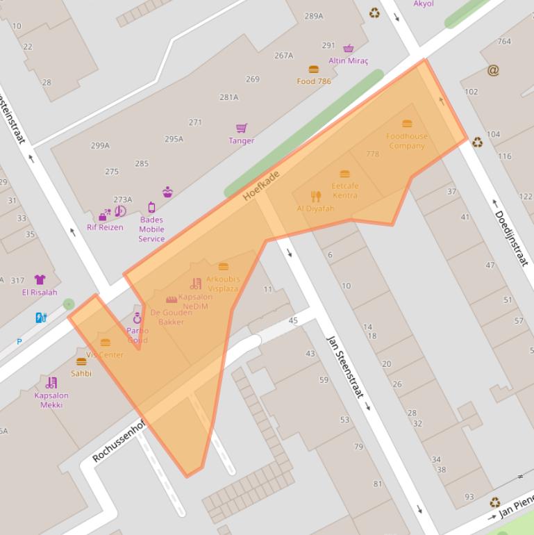 Kaart van postcodegebied 2526CT.