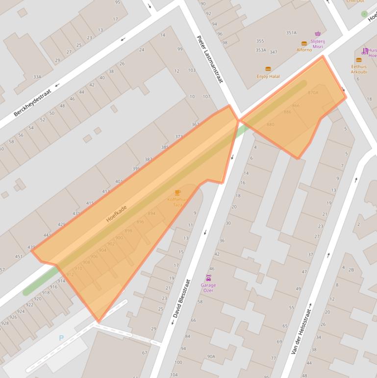 Kaart van postcodegebied 2526CW.