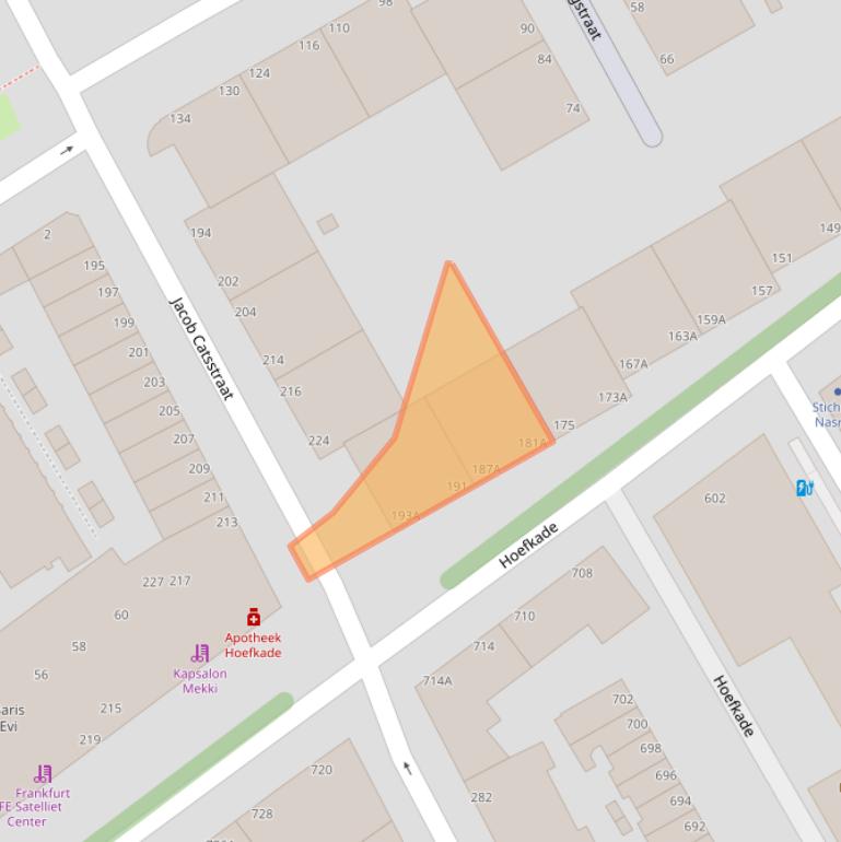 Kaart van postcodegebied 2526DD.