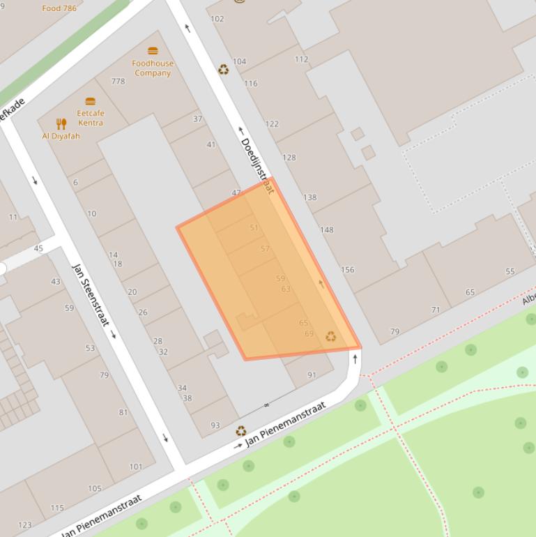 Kaart van postcodegebied 2526EC.