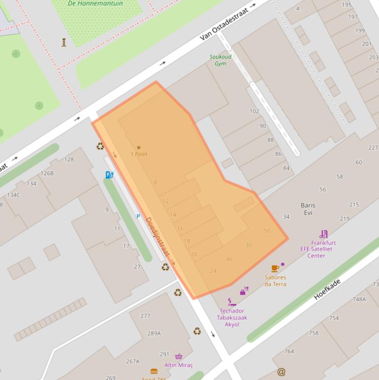 Kaart van postcodegebied 2526ED.