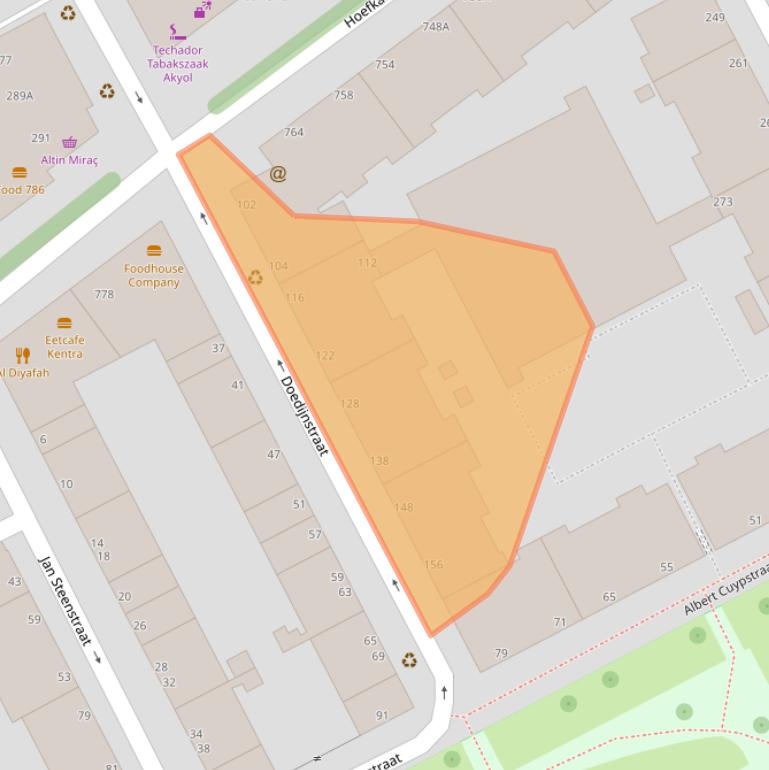 Kaart van postcodegebied 2526EG.