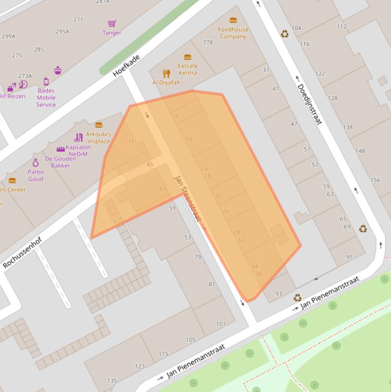 Kaart van postcodegebied 2526EK.