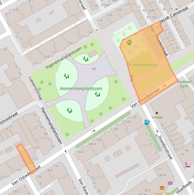 Kaart van postcodegebied 2526EP.