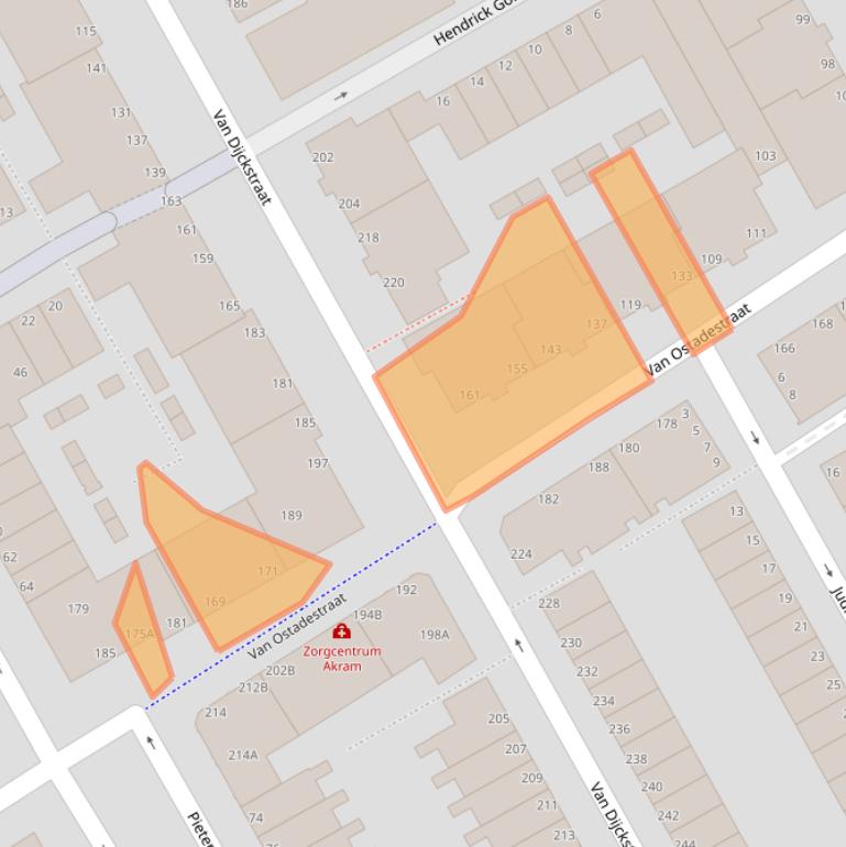 Kaart van postcodegebied 2526ES.