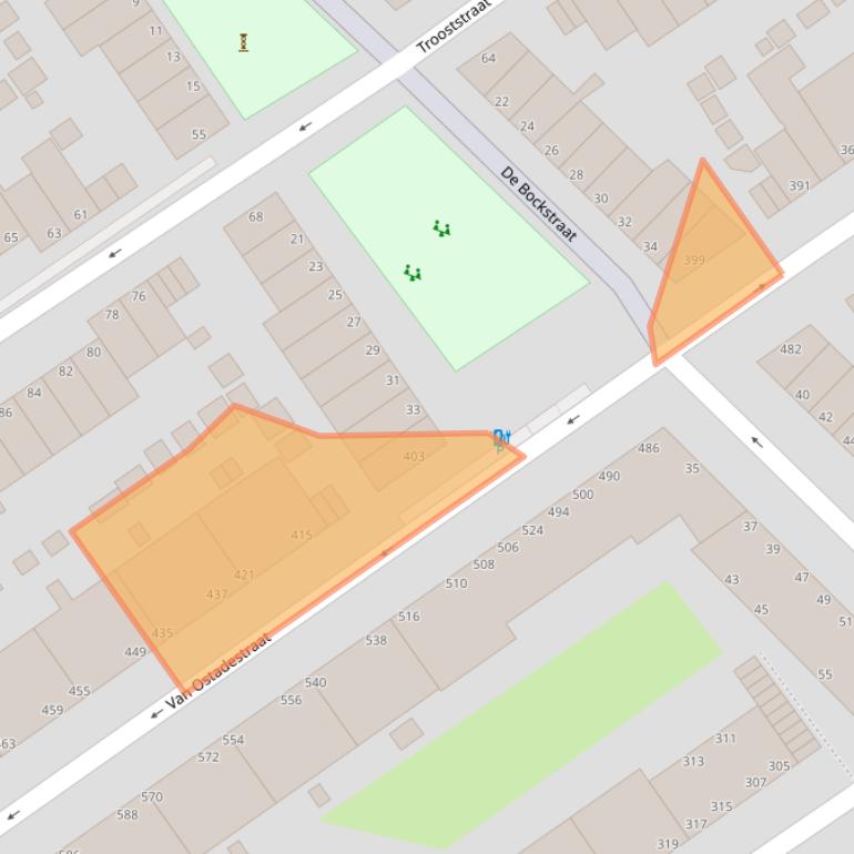 Kaart van postcodegebied 2526GA.