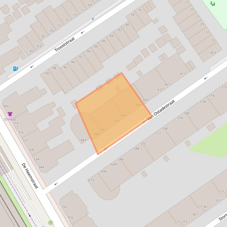 Kaart van postcodegebied 2526GB.