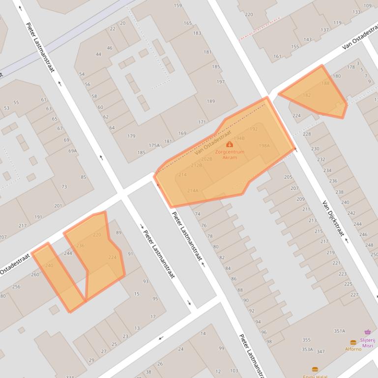 Kaart van postcodegebied 2526GJ.