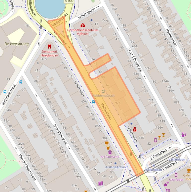 Kaart van postcodegebied 2526HM.