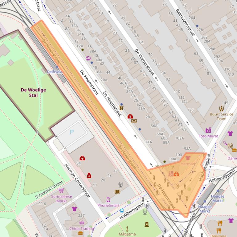 Kaart van postcodegebied 2526JA.