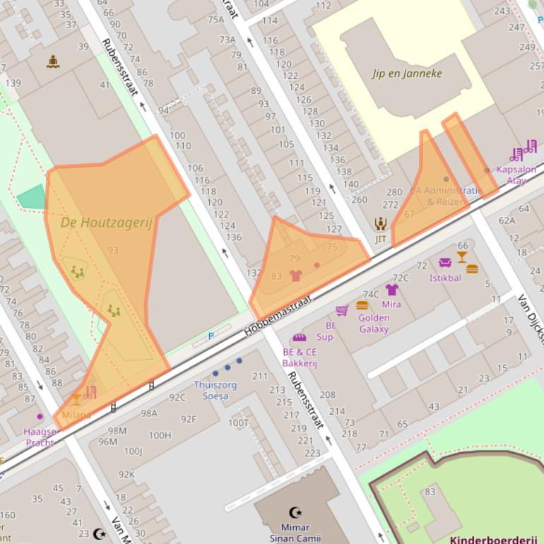 Kaart van postcodegebied 2526JG.