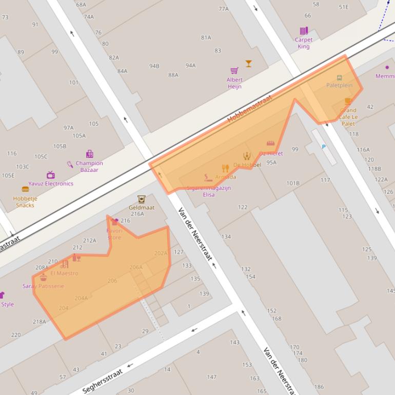 Kaart van postcodegebied 2526JT.