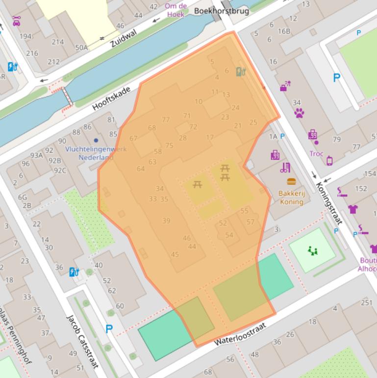 Kaart van postcodegebied 2526KA.