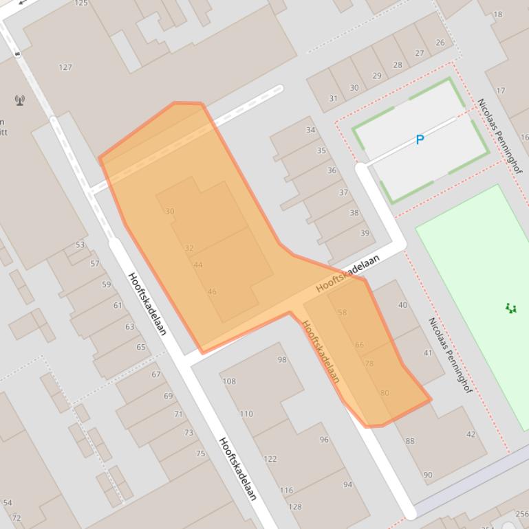 Kaart van postcodegebied 2526KE.