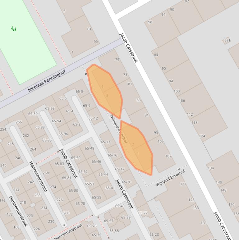 Kaart van postcodegebied 2526KJ.