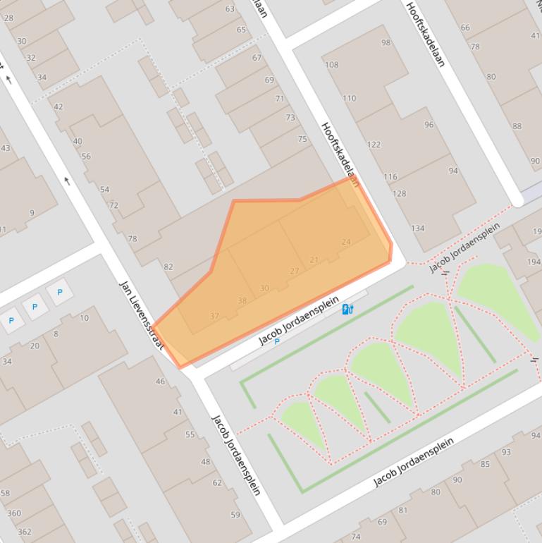 Kaart van postcodegebied 2526KS.