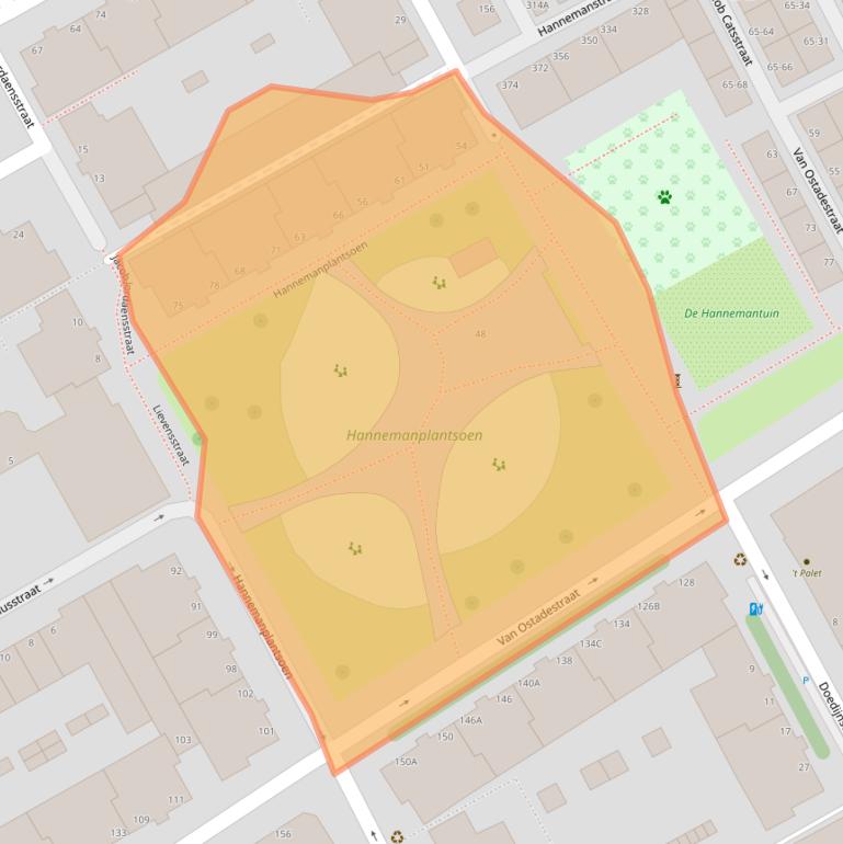 Kaart van postcodegebied 2526LE.