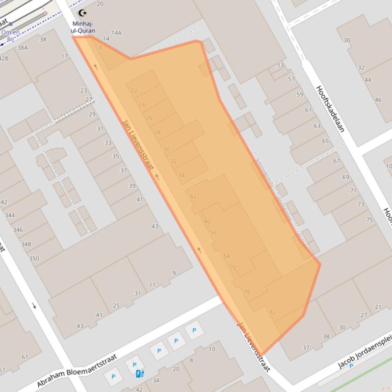 Kaart van postcodegebied 2526LR.