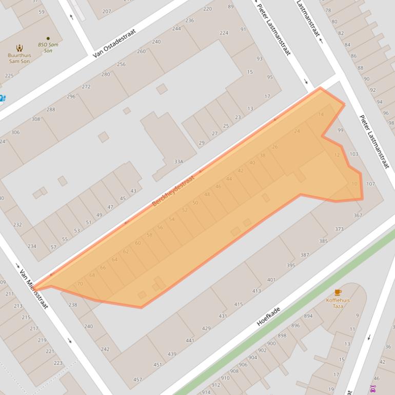 Kaart van postcodegebied 2526LX.