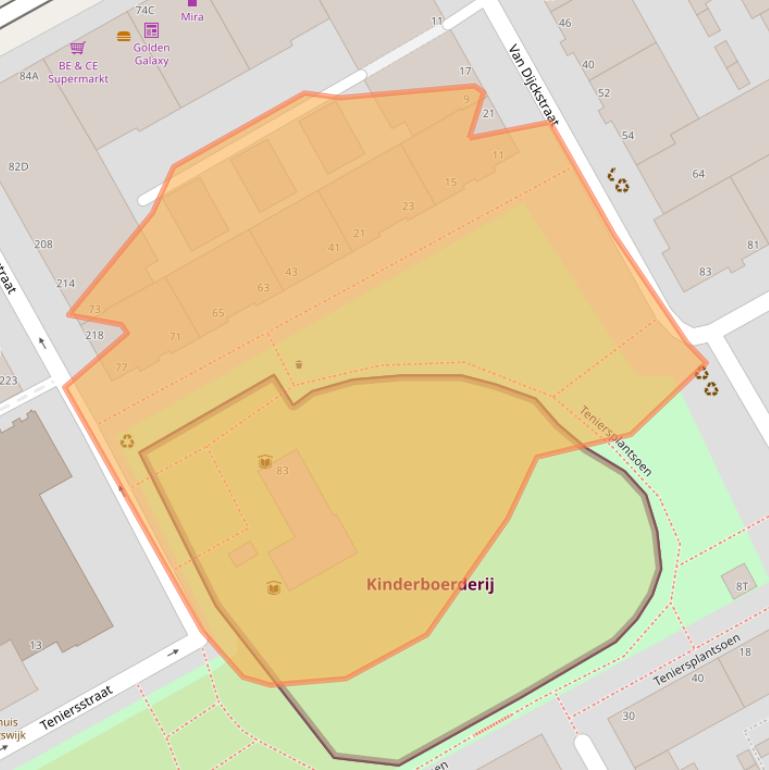 Kaart van postcodegebied 2526MS.