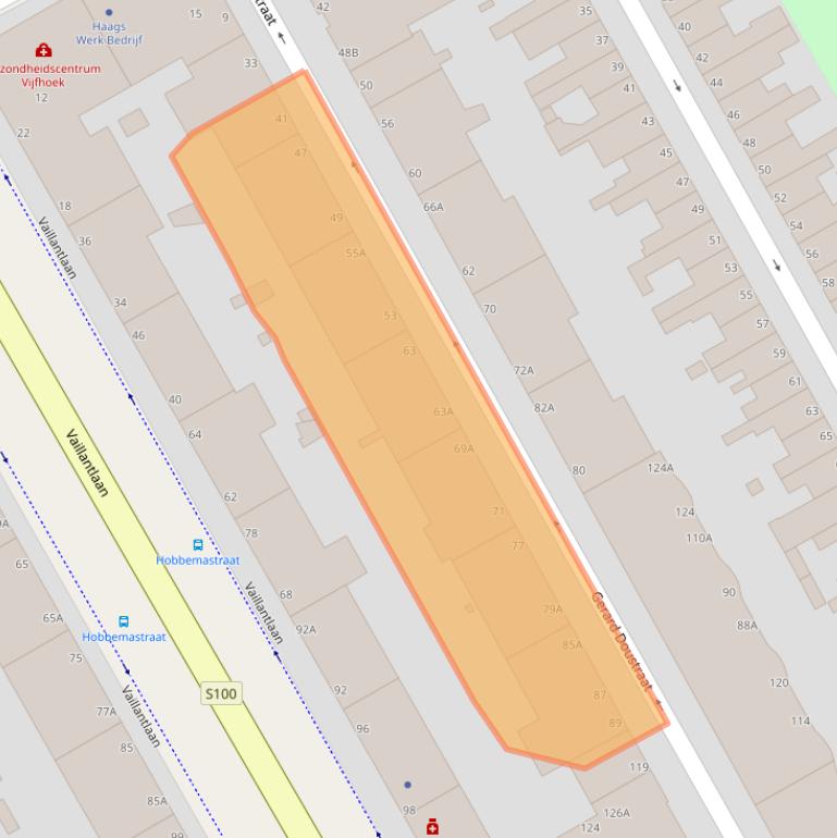 Kaart van postcodegebied 2526NB.