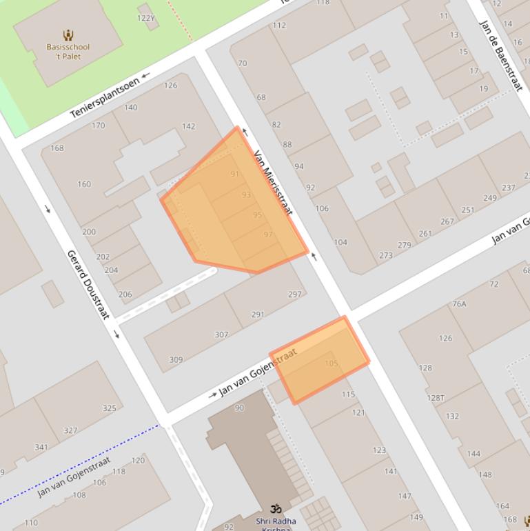 Kaart van postcodegebied 2526NN.