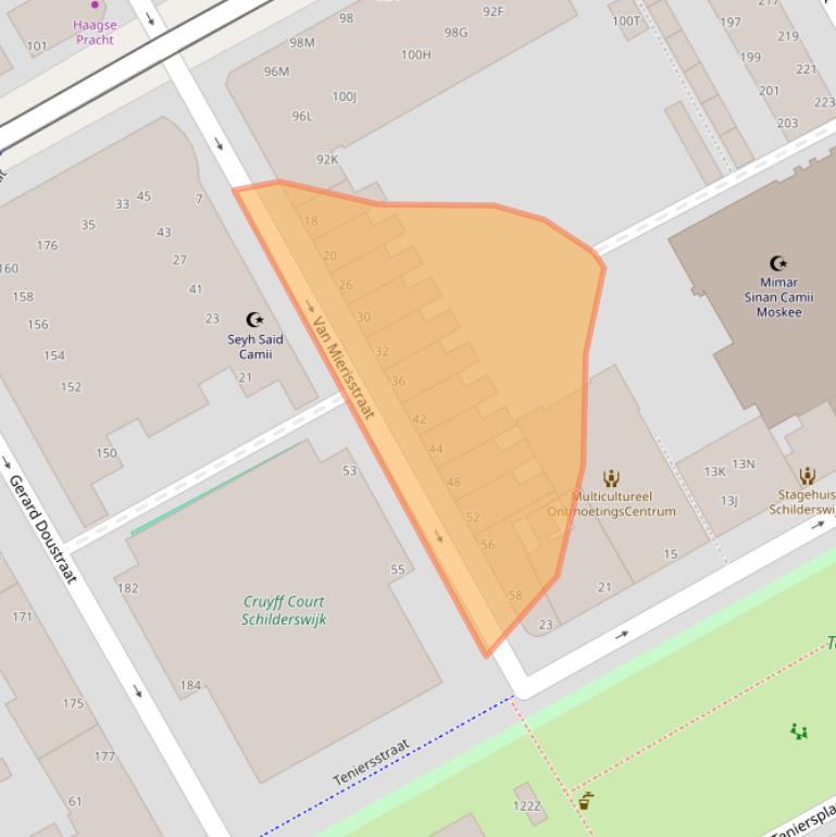 Kaart van postcodegebied 2526NS.