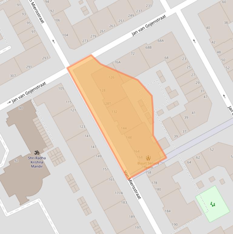 Kaart van postcodegebied 2526NV.