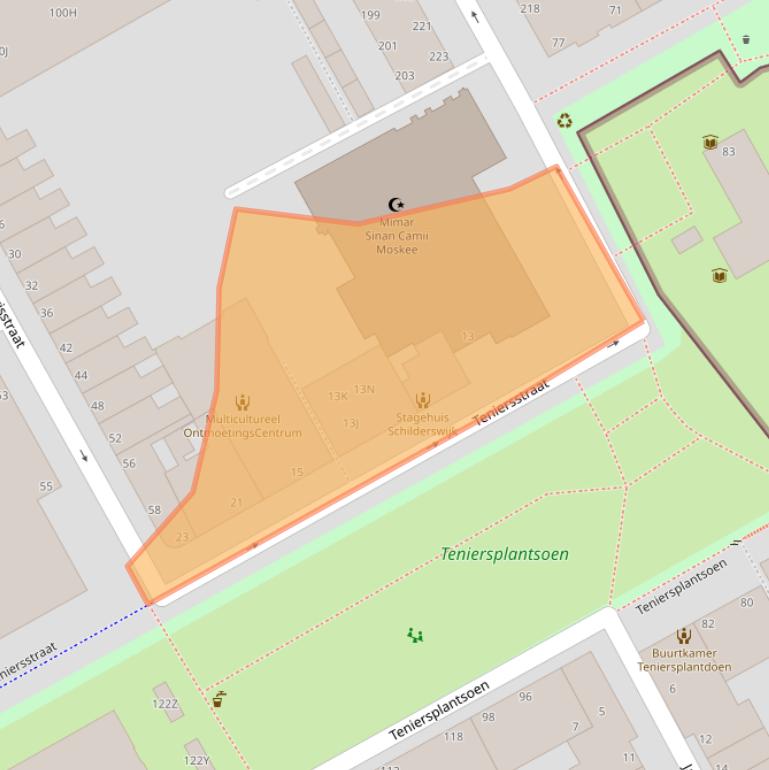 Kaart van postcodegebied 2526NX.