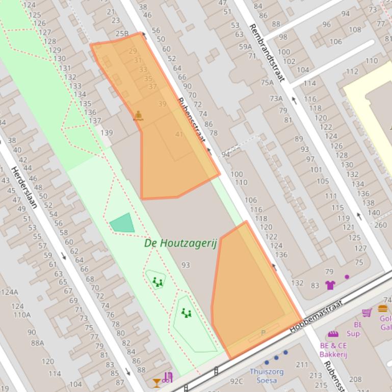 Kaart van postcodegebied 2526PD.