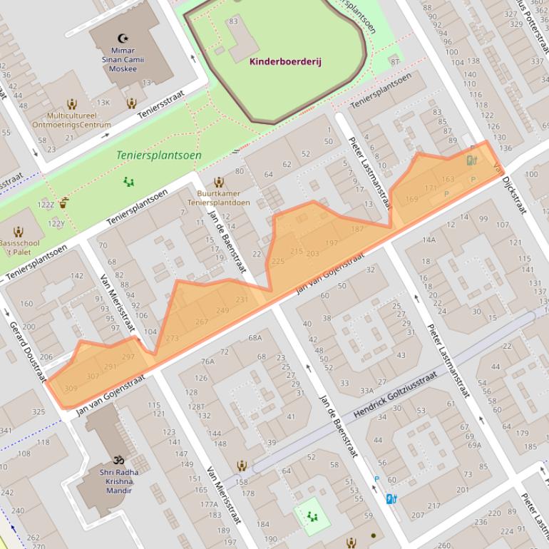 Kaart van postcodegebied 2526RK.