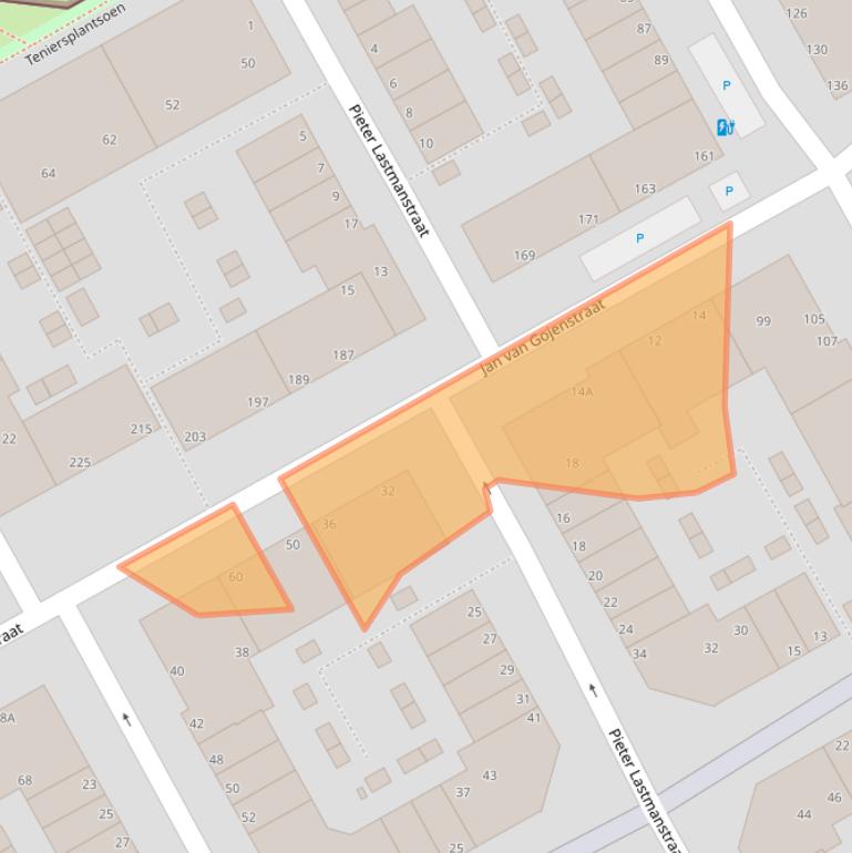 Kaart van postcodegebied 2526RL.