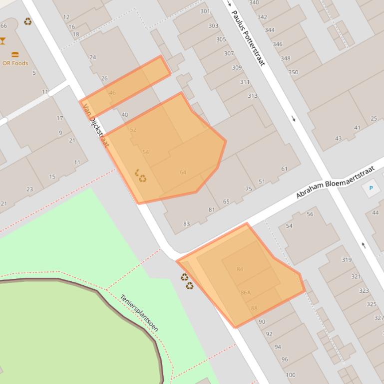 Kaart van postcodegebied 2526SE.