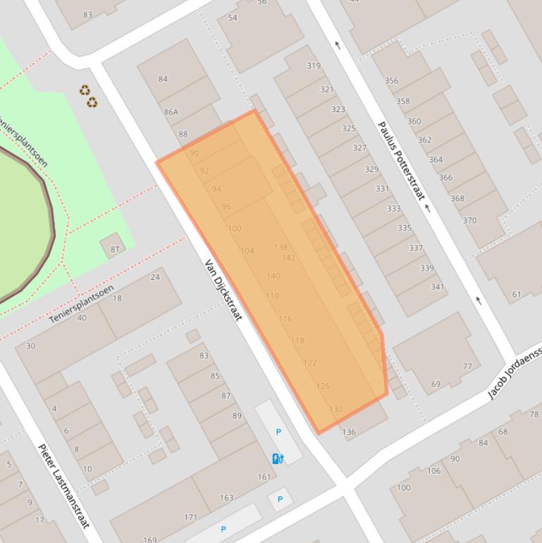 Kaart van postcodegebied 2526SG.