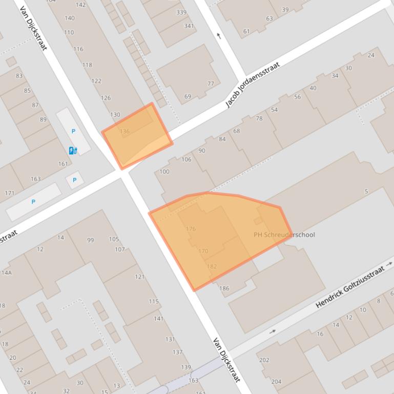 Kaart van postcodegebied 2526SH.