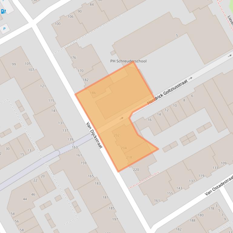 Kaart van postcodegebied 2526SJ.