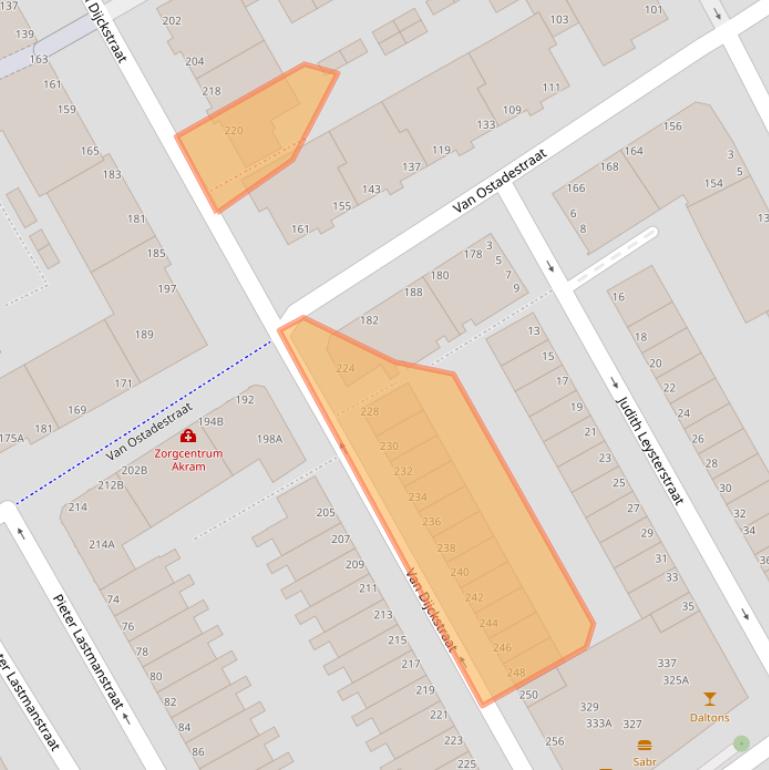 Kaart van postcodegebied 2526SK.