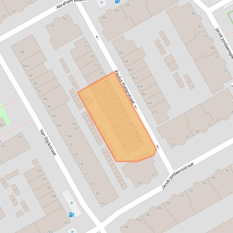 Kaart van postcodegebied 2526SZ.