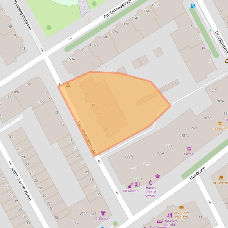 Kaart van postcodegebied 2526TV.