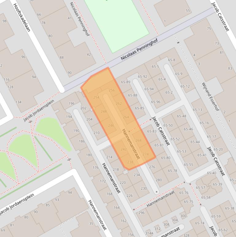 Kaart van postcodegebied 2526VL.