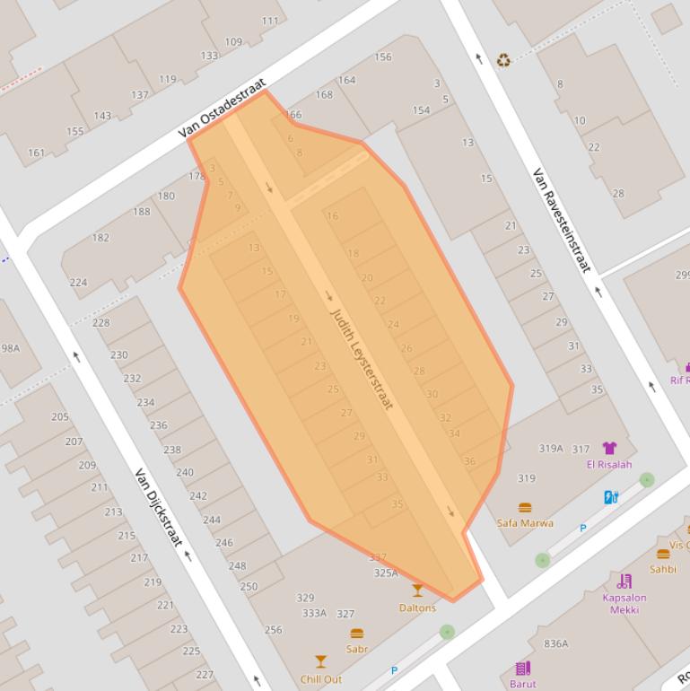 Kaart van postcodegebied 2526WB.