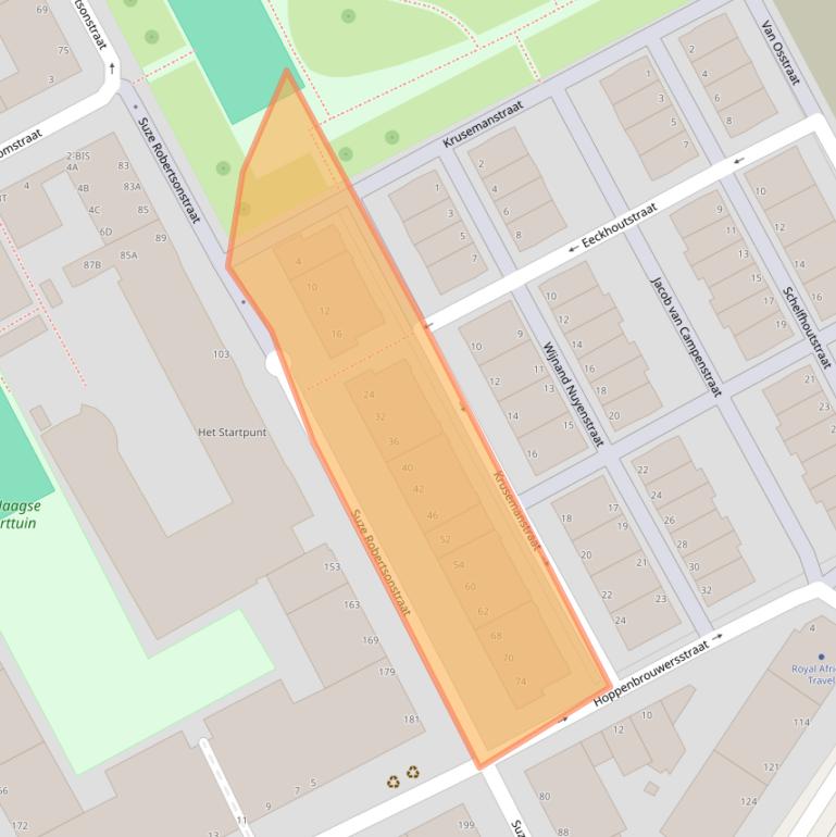 Kaart van postcodegebied 2526WT.