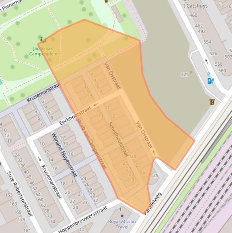 Kaart van postcodegebied 2526XP.