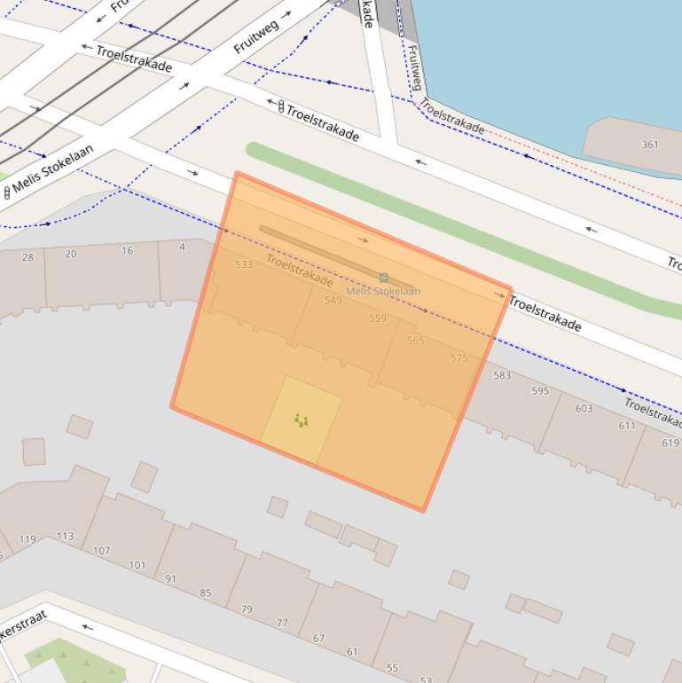 Kaart van postcodegebied 2531AN.