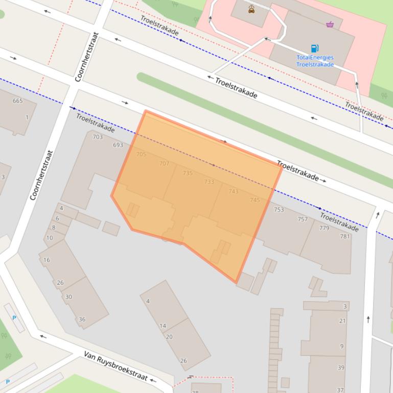 Kaart van postcodegebied 2531AS.