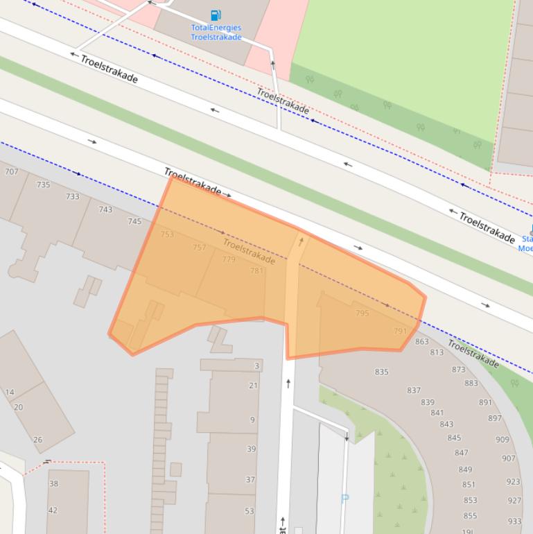 Kaart van postcodegebied 2531AT.